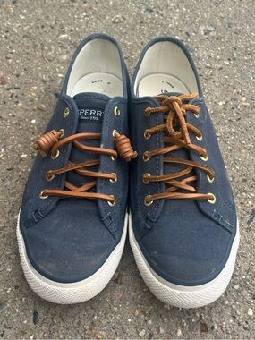 Sperry Navy Canvas Lace-Up Sneakers